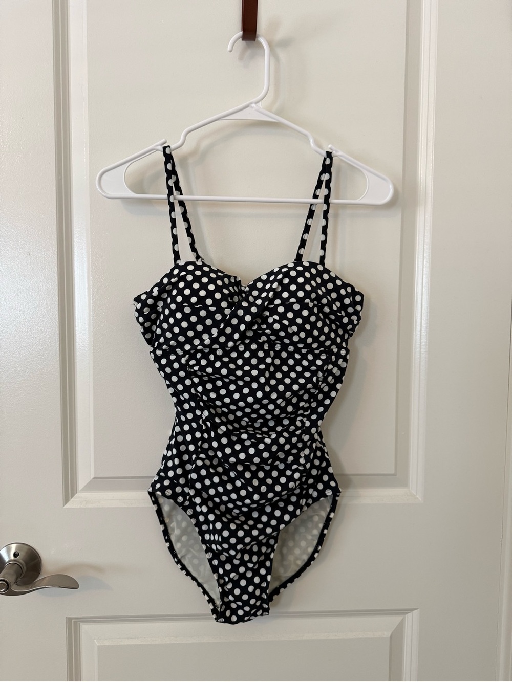 NWOT SPANX Retro Black and White Polka Dot Swimsuit